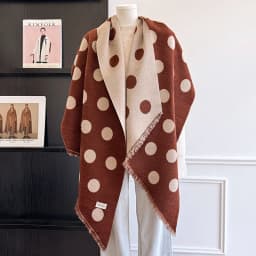2025 Luxury Brand Women's Cashmere Scarf - Winter Warm Tasseled Striped & Polka Dot Printed Pashmina Shawl, Foulard & Poncho