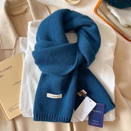 Knitted Scarf Women 100% Wool Winter Warm Scarves Bright Solid Color Design Thickened Shawl Soft Cashmere Pashmina Neck 2025 NEW