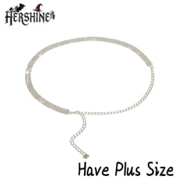 HERSHINE 1pcs Women's Fashion Silver Rhinestone Waist Necklace Suitable for Matching Dresses Suitable for Party,spring,summer