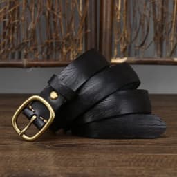 2.8cm Ladies Thick Cowhide Copper Buckle Genuine Leather Jeans Belt Women High Quality Retro Luxury Cintos Female Waistband