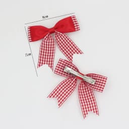 Cute British Style Plaid Bow Hairpins Children Girls Kids Hair Clips Barrettes Accessories Hairclip Headwear Headdress Ornament