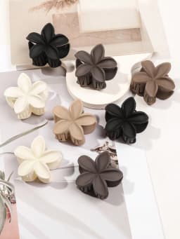 8Pcs Matte Small Flower Hair Clips 6.5cm Square Hair Claws for Women Girls Thin Hair Simple 3.8cm Rectangle Hair Accessories