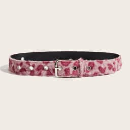 Versatile Jeans Belt Y2k-Inspired Plush Leopard Print Belt Female Pu Pin Buckle Belt Girls Girdle Accessory For Formal