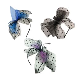 Womens Vintage Tea Party Fascinators Hat Ultra-Large Polka Dot Bowknot Headband