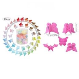Glitter Mini Butterfly Hair Claw Clips, Sparkly Colorful Hair Accessories for Girls and Women - 90S Y2K Cute, Small, Tiny Clip