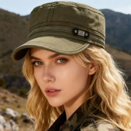 Washed Denim Flat Top Military Cap for Men, Vintage Distressed Sun Hat, Outdoor Casual Baseball Cap for All Seasons