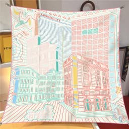 Twill Silk Scarf Shawl Luxury Brand Fubao City Architecture Square Scarf Women Hijabs Bandana Foulard Neckerchief Head Scarves