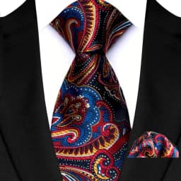 Men's Ties Set Luxury Paisley Floral Neck Ties Business Formal Necktie Pocket Square Set For Wedding Party Suits Accessories