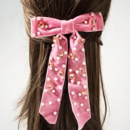 Crystal Hair Accessories Velvet Hair Bow for Women Girls Elegant Pearl Rhinestone Hair Clips French Style Hair Accessories