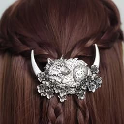 A Vintage Viking Wolf Hairpin, A Gift Featuring the Moon and the Wolf - Perfect for the Occasion.