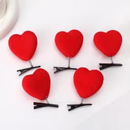 5/10pcs Heart Hair Clip 3D Plush Love Shaped Hairpins Fashion Duckbill Clip Wedding Party Hair Accessories for Girls Lady