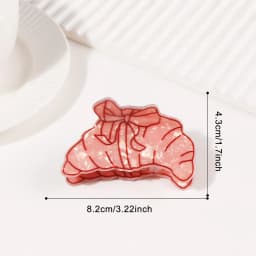 New Cartoon Hair Jaw Clips Brown Nonslip Hair Clamps Acrylic Coffee Cup Croissant Red Rose Design Cute Hair Clips for Women