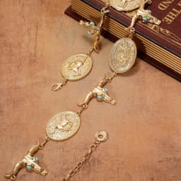 Women Western Metal Concho Belt Vintage Boho Gold Chain Belts for Dresses Jeans Adjustable Cowgirl Waist Chain