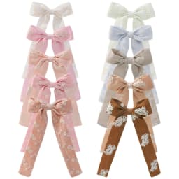 10Pcs/Lot Random Colors Girls Hair Clips Sweet Fashion Baby Lace Flower Hair Grips Long Tail Cotton Hairpin Headwear