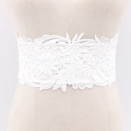 Lace Flower Elastic Wide Waistband for Dress with Snap Button Belt Fashion Wide Belt for Women Black and White