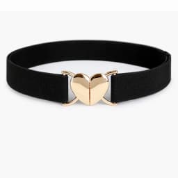 {YY26} Women Girls Adjustable Elastic Waist Belts With Heart Shape Metal Buckle Waistband For Coat Dress Accessories 〔YY26〕