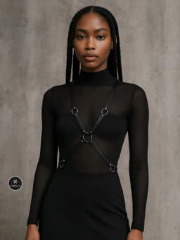 Women PU Leather Body Fashion Chest Harness Gothic Harness for Women Punk Harness Waist Belt Rave Outfit Belt