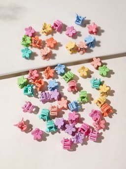 50Pcs Colorful Mini Flower Hair Claw Clips for Girl Cute Hair Styling Accessories Holiday Gift Decorative Bun Clamp Tiny Hair