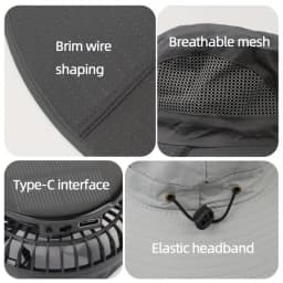 Quick Dry Men Sun Hat with Solar Powered Fan Large Size USB Rechargeable Outdoor Cap for Hiking Camping Fishing UV Protection