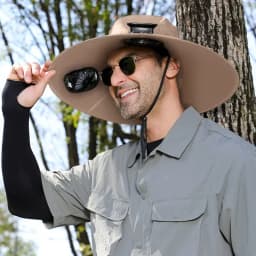 Quick Dry Men Sun Hat with Solar Powered Fan Large Size USB Rechargeable Outdoor Cap for Hiking Camping Fishing UV Protection