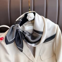 Luxury Silk Feeling Shawl Square Scarf Women Spring Hijab Fashion Wraps Neckerchief Female Hair Bands Ribbon Headband Bandana