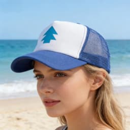 Anime Gravity Falls Dipper Pines Blue Pine Tree Print Trucker Hat Men Women Cartoon Cosplay Adjustable Baseball Cap for Outdoor