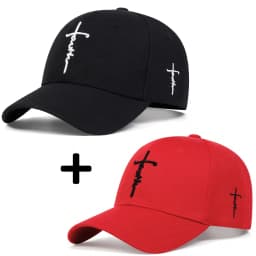 2Pcs Unisex Cross Embroidery Baseball Caps Spring Autumn Outdoor Adjustable Casual Hats Dad Hat Sunscreen Hat Combo Set