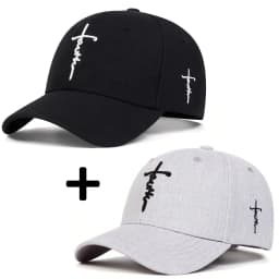 2Pcs Unisex Cross Embroidery Baseball Caps Spring Autumn Outdoor Adjustable Casual Hats Dad Hat Sunscreen Hat Combo Set