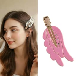 1/2PCCute Angel Wings Hairpin Pink Seamless Hair Clips Dopamine Makeup Side Bangs Barrettes for Women And Girls Hair Accessories
