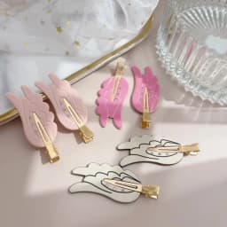 1/2PCCute Angel Wings Hairpin Pink Seamless Hair Clips Dopamine Makeup Side Bangs Barrettes for Women And Girls Hair Accessories