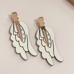 1/2PCCute Angel Wings Hairpin Pink Seamless Hair Clips Dopamine Makeup Side Bangs Barrettes for Women And Girls Hair Accessories
