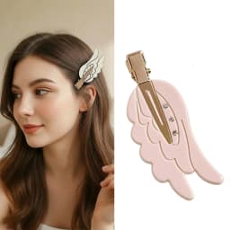 1/2PCCute Angel Wings Hairpin Pink Seamless Hair Clips Dopamine Makeup Side Bangs Barrettes for Women And Girls Hair Accessories