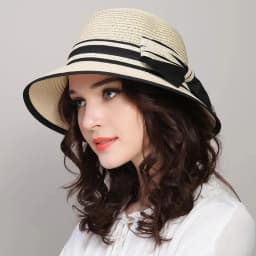 Fashion Summer Beach Straw Sun Hat Breathable French Style Bowknot Straw Hats Elegant Hat for Girl Outdoor Travel Photography