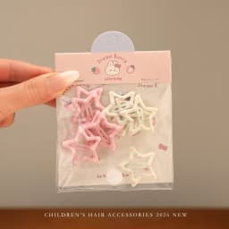 10Pcs/Set White Pink Star Flower Hair Clips For Girls Cute Sweet Kids Hairpins Barrettes Fashion Princess Headwear Children Hair