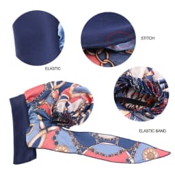 2PCS Women Printed Pre-Tied Turban Cap Long Tail Headscarf Strechy Bandana Muslim Hijab Inner Caps Hair Loss Cover BeaniesBonnet