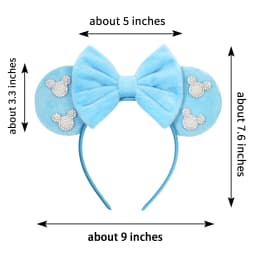 Cute Pink Plush Mouse Ears Headband With Rhinestone Bow Pearl Accents For Party Cosplay DIY Birthday Gift, Kids & Adults