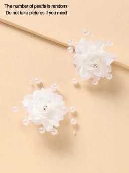 2pcs/Set Pearl Flower Hair Clips – Elegant Bridal Accessories for Wedding & Flower Girls.
