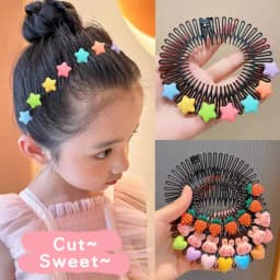 Children Y2k Star Colorful Hair Comb Broken Headband Hair Clips Bunny Heart Cute Headdress Princess Girls Hair Accessories