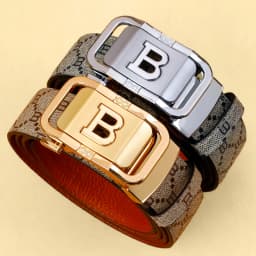 Men's Leather Belt with Automatic Buckle, Casual Business Style, Anti-Slip Design, Perfect for Work & Date Nights