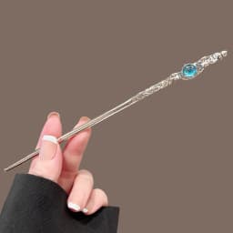 New Chinese Style Snake Shaped Moonstones Hairpin Fashion Metal Hanfu Hairpin Hair Chopsticks Headwear Hair Accessories Gift
