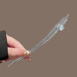 New Chinese Style Snake Shaped Moonstones Hairpin Fashion Metal Hanfu Hairpin Hair Chopsticks Headwear Hair Accessories Gift
