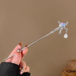 New Chinese Style Snake Shaped Moonstones Hairpin Fashion Metal Hanfu Hairpin Hair Chopsticks Headwear Hair Accessories Gift