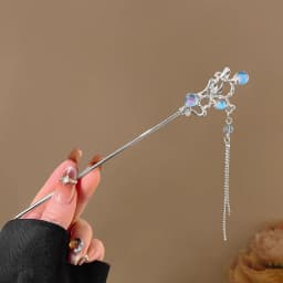 New Chinese Style Snake Shaped Moonstones Hairpin Fashion Metal Hanfu Hairpin Hair Chopsticks Headwear Hair Accessories Gift