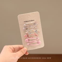 6Pcs/set New Preppy Style Floral Plaid BB Hair Clips Pastel Blue Non-slip Hair Accessories for Girls Toddler Kids Daily Wear