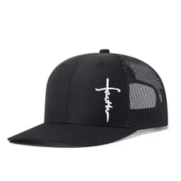 Cross Printed Adjustable Baseball Cap Classic Snapback Dad Hat Breathable Trucker Mesh Hat Golf Fishing Outdoor Sun Cap