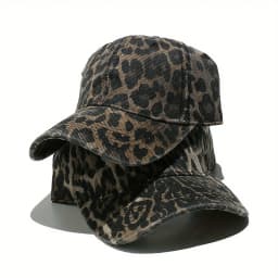 New Spring/Summer Women's Baseball Cap, Fashionable and Versatile Sun Hat with Leopard Print