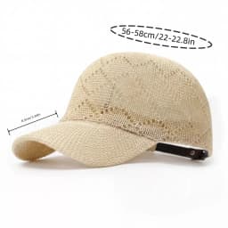 Lady's Summer Holovov Knitted Sun Hat, A Breathable Mesh Baseball Cap, Suitable for Wearing During Golfing Activities.