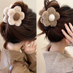 Autumn Winter New Solid Color Plush Grab Clip Hairpin Back Head Hair Shark Clip Girlfriends with Gentle Fashion Hair Accessories