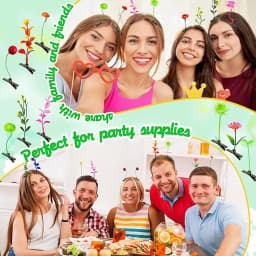 100PCS Unisex Funny Simulation Grass Hair Clips Cute Butterfly Mushroom Flower Shaped Party Hair Accessories