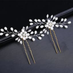 Elegant Bridal Handmade Pearl Flower Crystal Hairpin Pin Clevis Beautiful Crystal Hair Accessories Wedding Hair Pins
